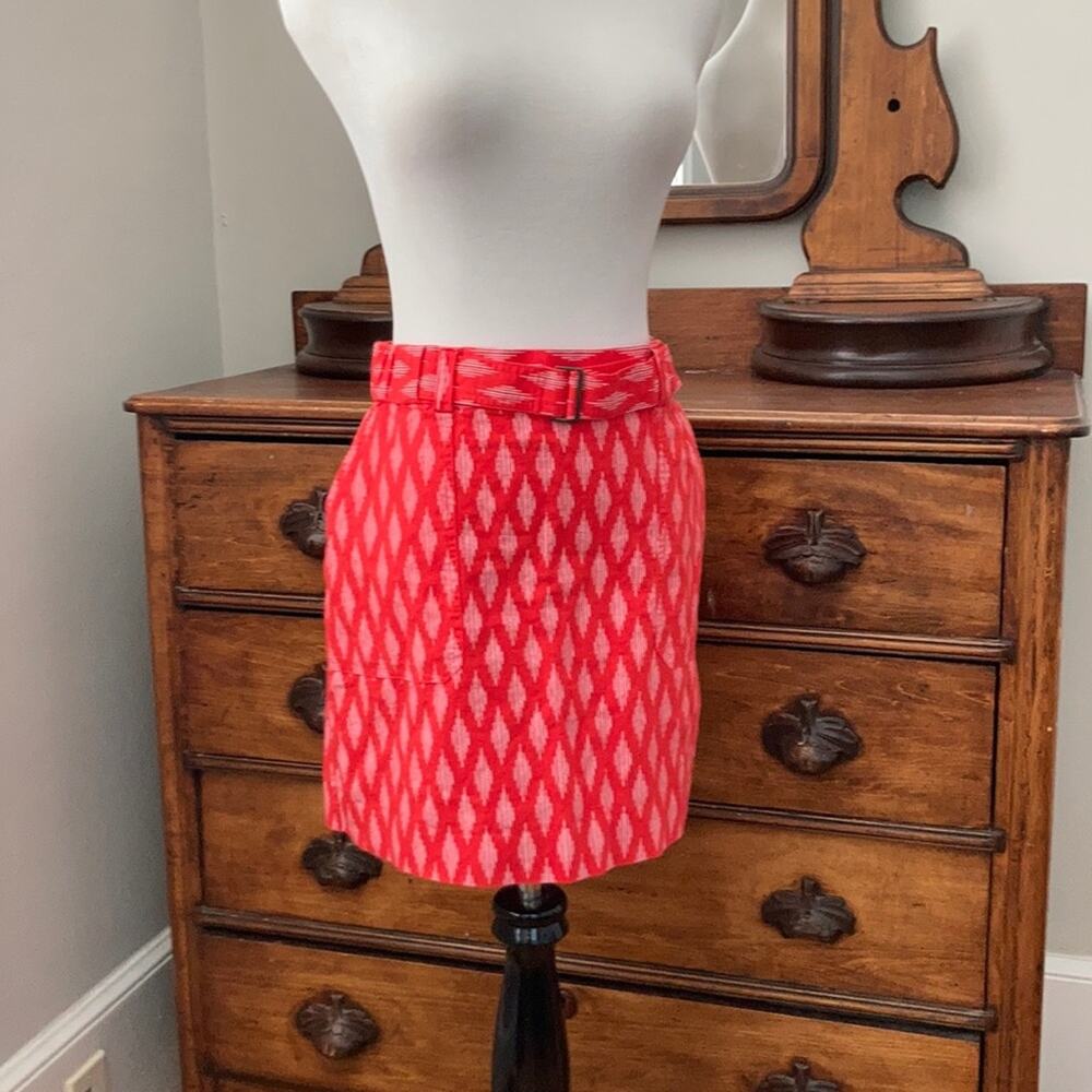 Banana Republic Red & White Mini Skirt, Size S